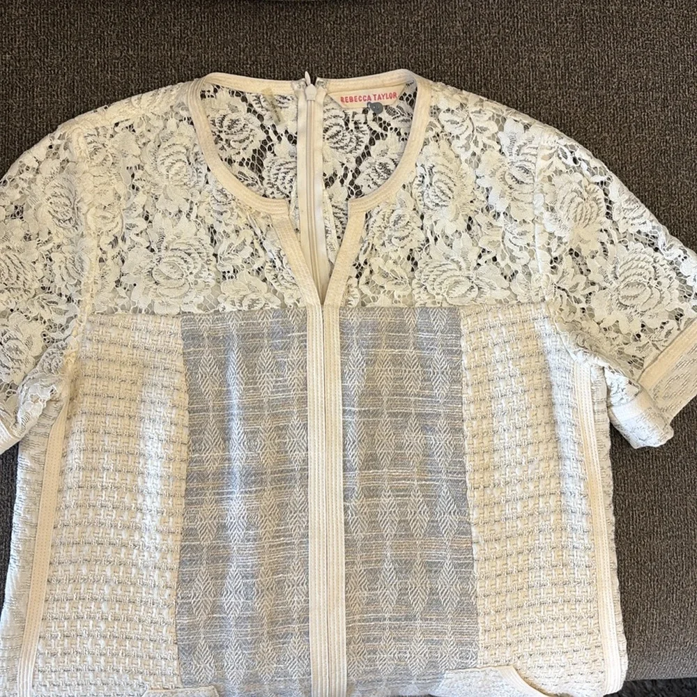 Rebecca Taylor Lace Shifts
Slit Neck Short Sleeve Mini Patchwork Dress Size 8 - Picture 11 of 15